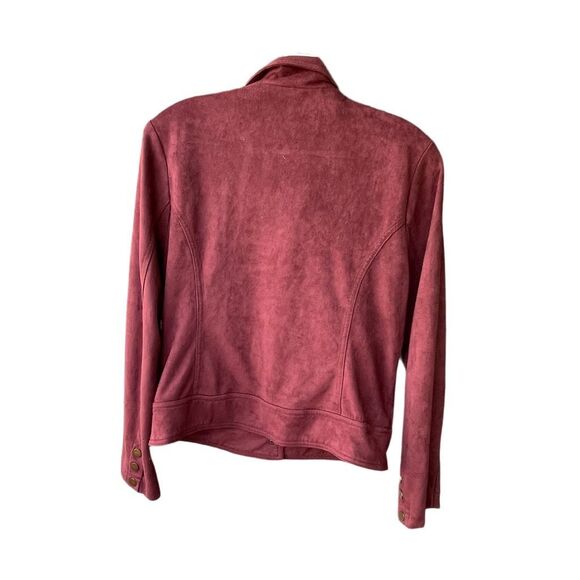 Promesa size M faux suede snap Front burgundy jackets - Picture 2 of 9